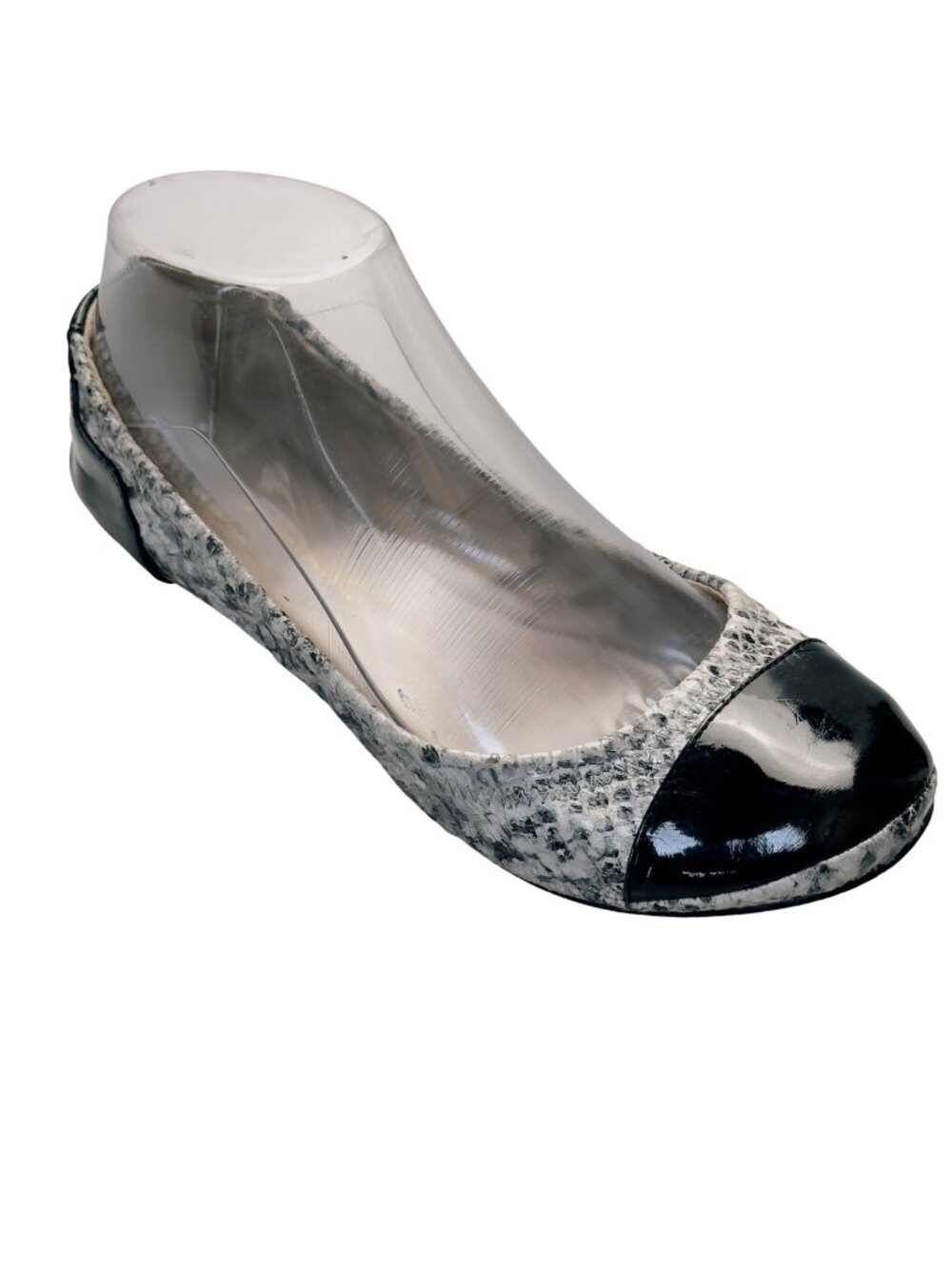 ARTURO CHANG Women Shoes Ballet Flats Black Patent/Snake Size 7M